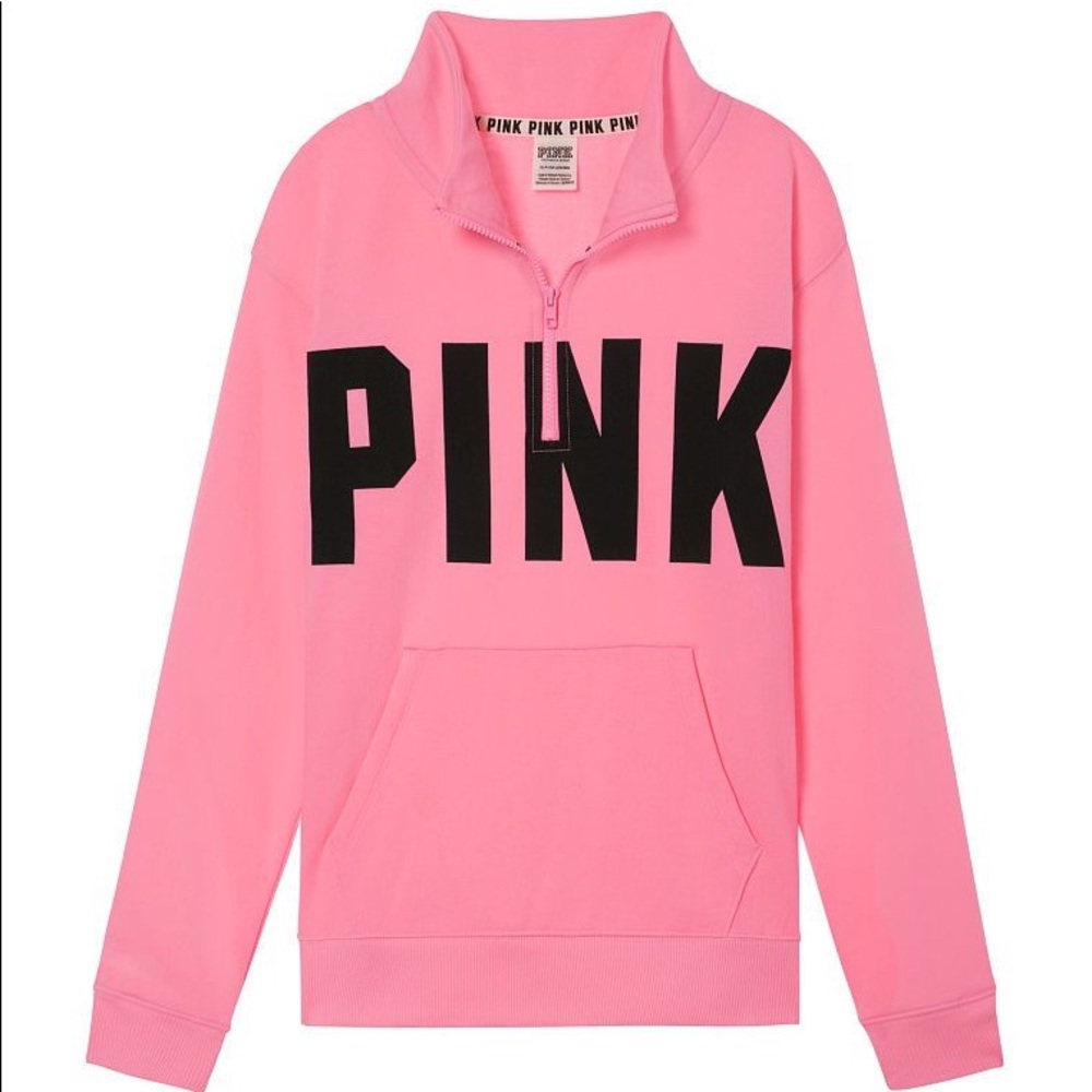 VS Pink campus quarter zip sweat shirt medium